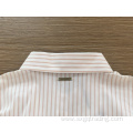 Yarn dyed stripe long sleeve female shirt